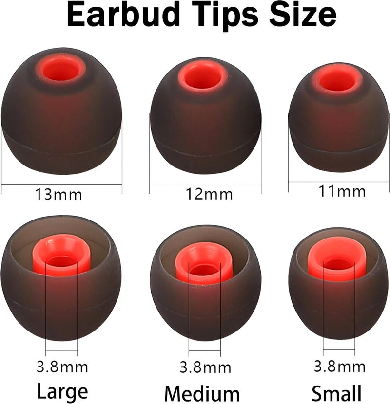 AQIMY Silicone Earbud Tips Replacement Ear Tips Earbud Covers Fit Most in-Ear Earbuds(Inner Hole 3.8mm -5.1mm) Headphone Earbud Rubber Tips9 Pairs S M L - Image 2